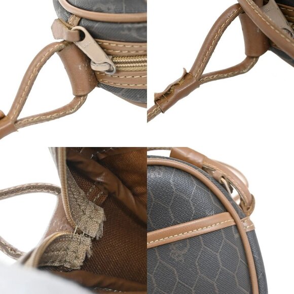 CHRISTIAN DIOR Logos Honeycomb Shoulder Bag PVC Leather Brown Gold 68FB851 - Picture 9 of 15